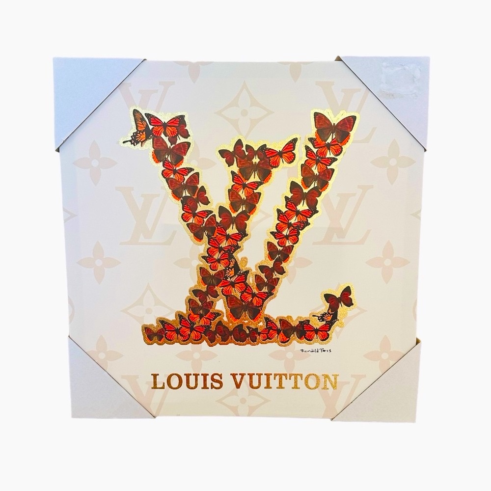 NWT Fairchild Paris LV Butterfly Letters Wall Art  | Size 16”x16”